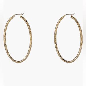 Argento Vivo Sterling Silver Textured
Oval Hoop Earrings